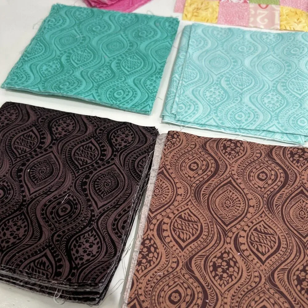 Cotton Quilt Squares & Triangles Pre Cut Fabric Lot 6